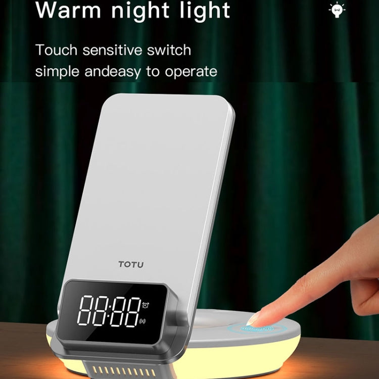 Totudesign S7 Omnipotent Series 3 in 1 Auto Alignment Night Light Alarm Light Wireless Charging (White)