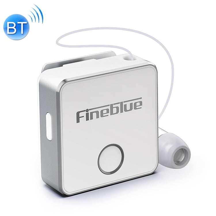 FineBlue F1 Lavalier Bluetooth Headset Support Vibration Reminder (White)