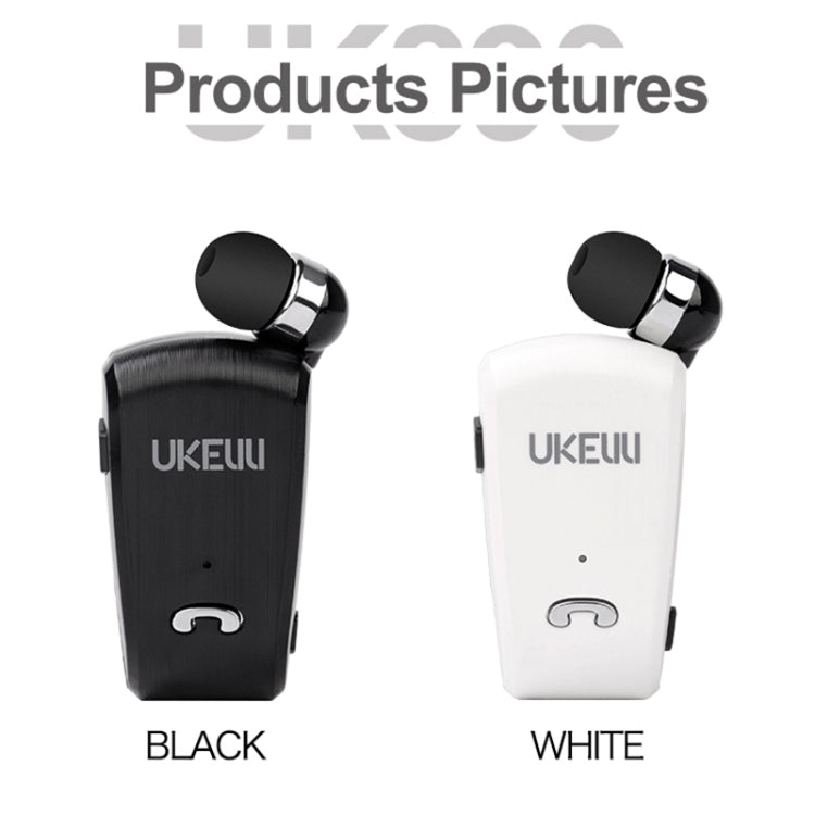 Ukelili UK-890 DSP Noise Reduction Lavalier Pull Pull Cable Bluetooth Headphone No Vibration (Black)