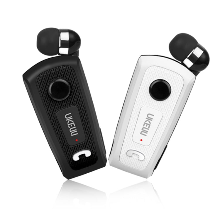 Ukelili UK-E20 DSP Noise Reduction Lavalier Pull Pull Cable Bluetooth Headphone with Vibration (White)