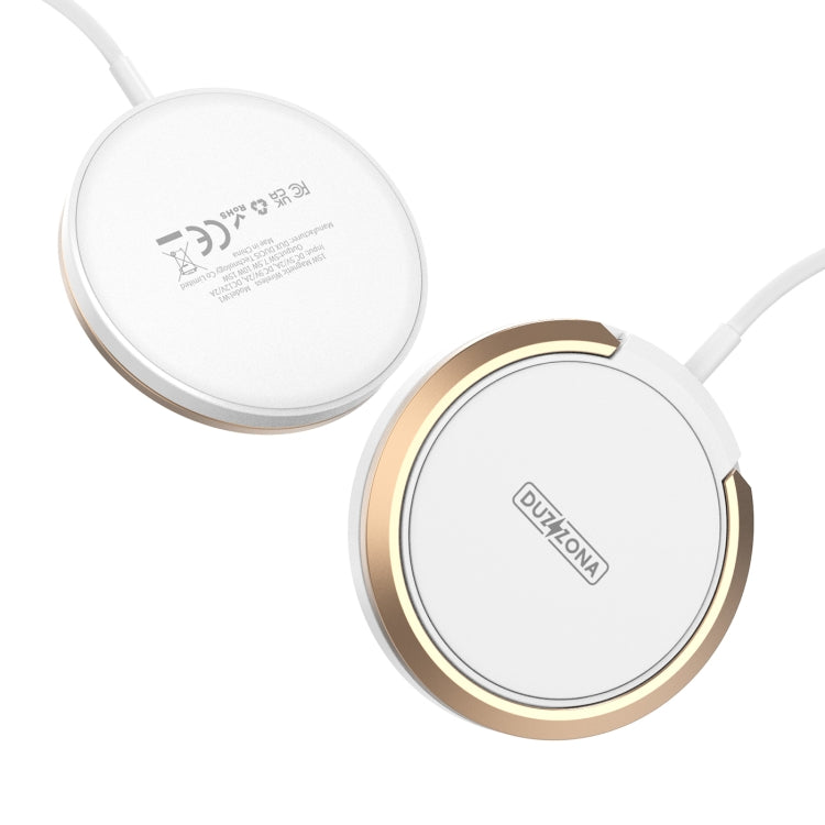 Duzzona W1 15W Magnetic Wireless Charger with Ring Holder Cable length: 1.2m (White)