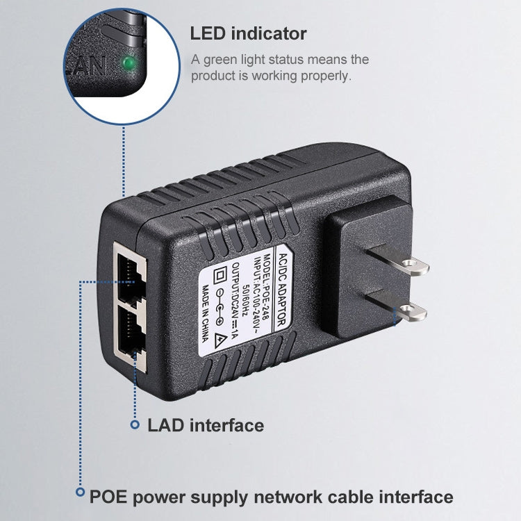 Routeur 12V 1A AP Adaptateur secteur sans fil Poe / LAD (plug-plug)