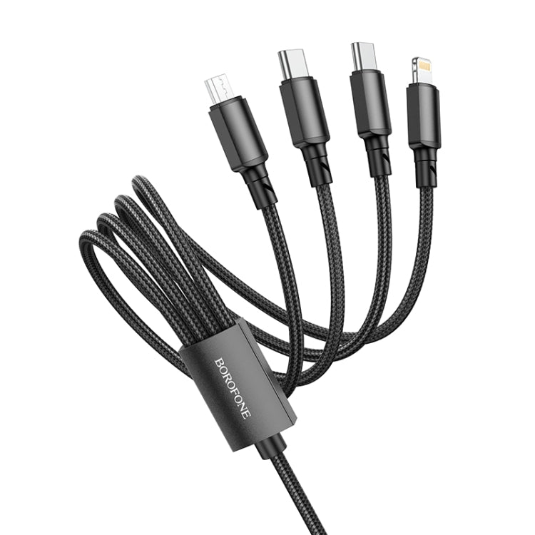 BOrofone BX72 Dual Type-C / USB-C + 8 broches + câble de charge micro USB 4 en 1.Longueur : 1 m (noir)