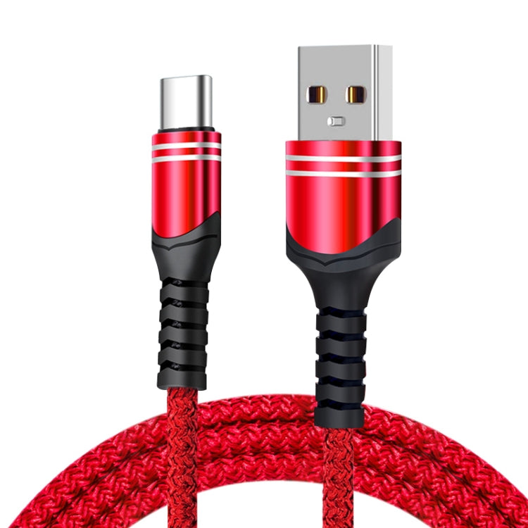 Câble de chargement USB USB-C / Type-C 6A de style tissé Longueur du câble : 1 m (rouge)