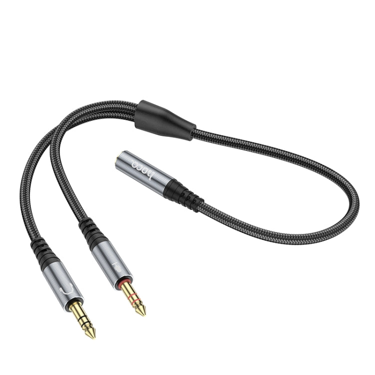 Hoco UPA21 2 in 1 3.5mm Female to 2 x Male Headphone Audio Adapter Cable (Metallic Grey)