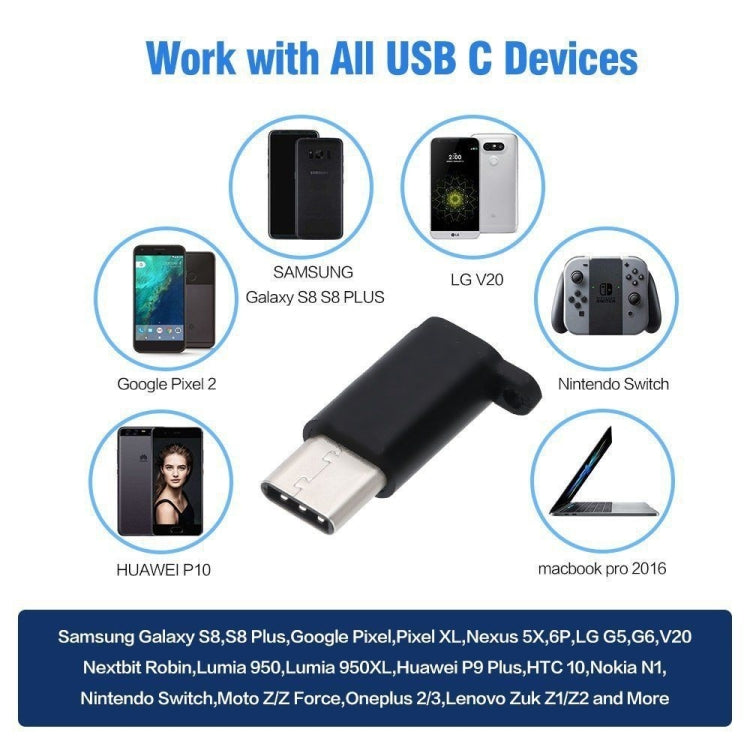 6 PCS Micro USB Hembra a USB-C / Type-C Male Connector Adaptador Entrega aleatoria