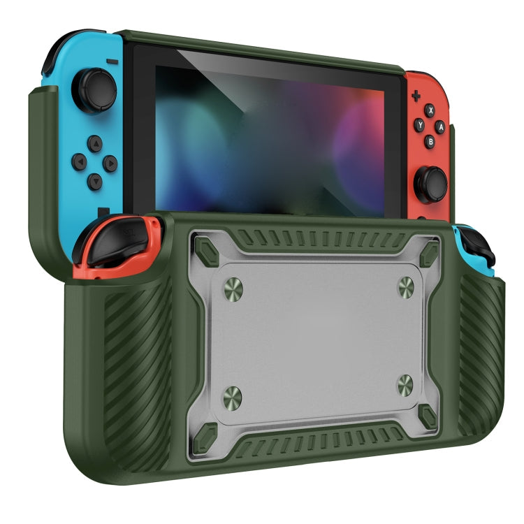 Mango de juego GamePad TPU+PC Case de Protección Para Switch Oled (Ejército Verde)