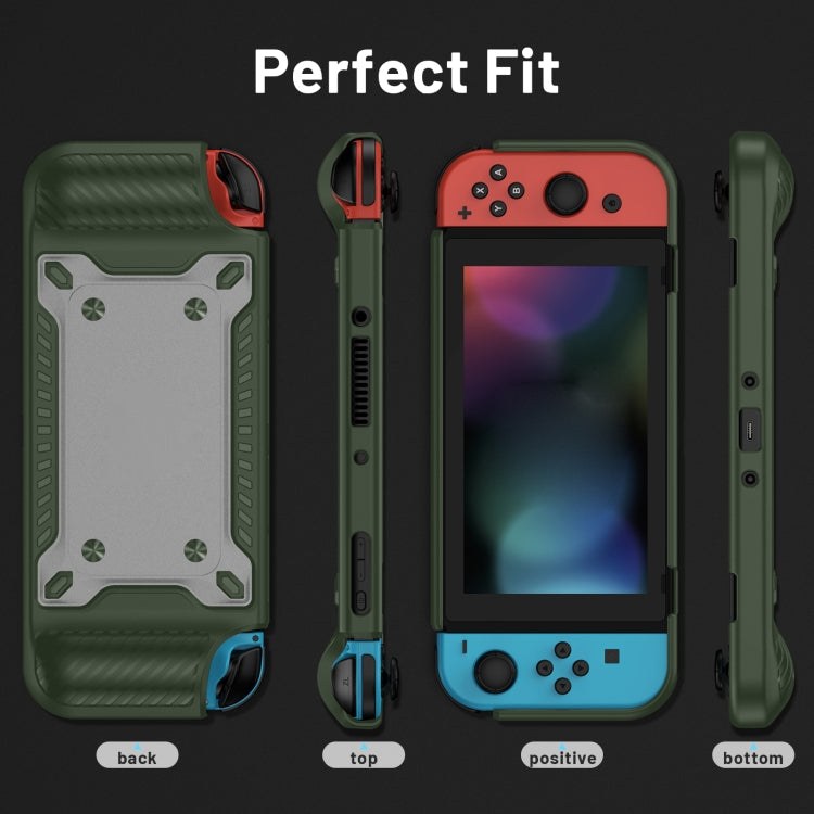 Gamepad Game Handle TPU+PC Protection Case For Switch Oled (Army Green)