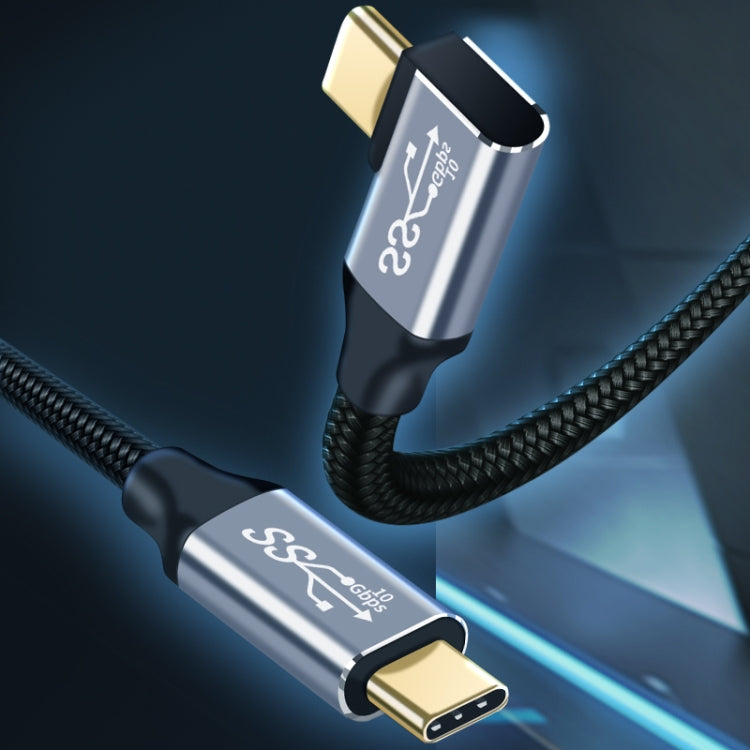 50cm 10Gbps USB-C / Type-C Mâle droit vers Coude mâle Câble de transmission de données de charge