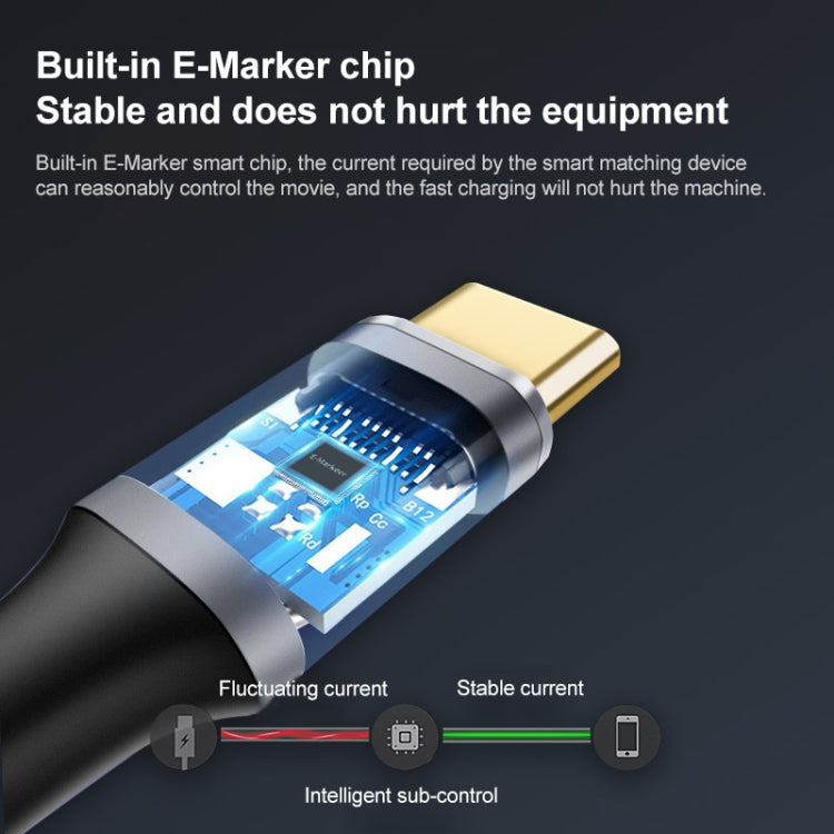 50 cm 10Gbps USB-C / Type-C Male recto a Macho Cable de transmisión de datos de Carga de codo Macho