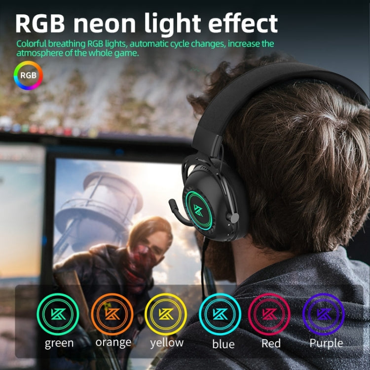 KZ-GP20 Bluetooth / 2.4G Auriculares de iluminación RGB para juegos de modo Dual (Negro)