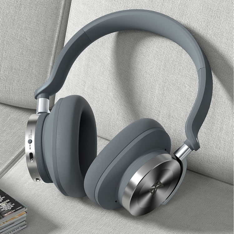 KZ-T10 Dual Power Active Noise Canceling Wireless Bluetooth Headphones (Silver Grey)