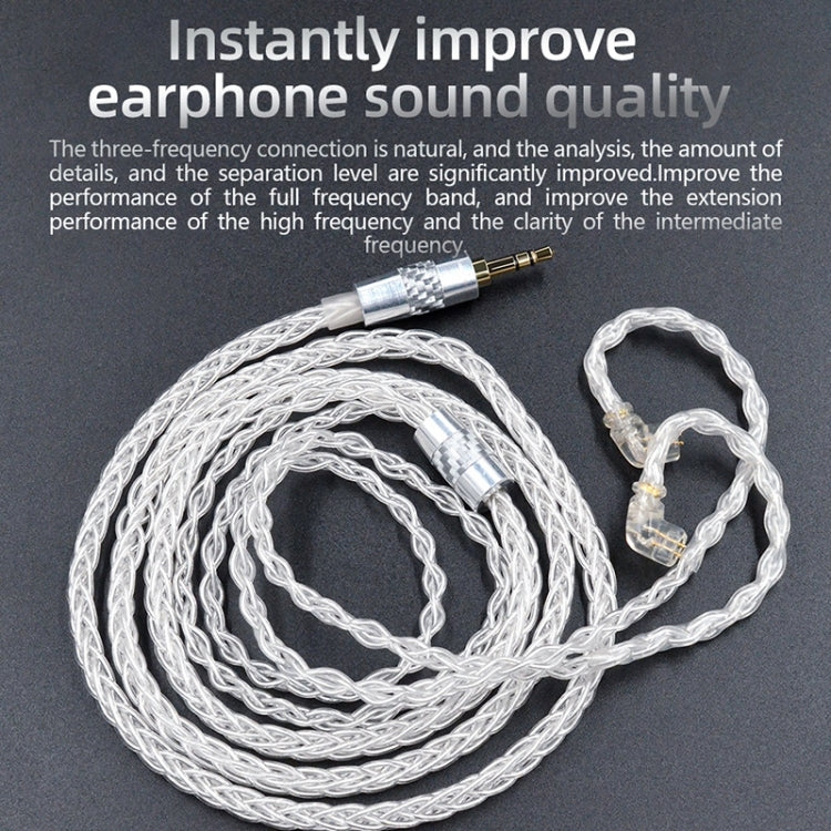 KZ OFC 152 Pin High Purity Silver Plated Headphone Upgrade Cable with 0.75mm Standard Jack Length: 1.2m for ZS10PRO (C Section)