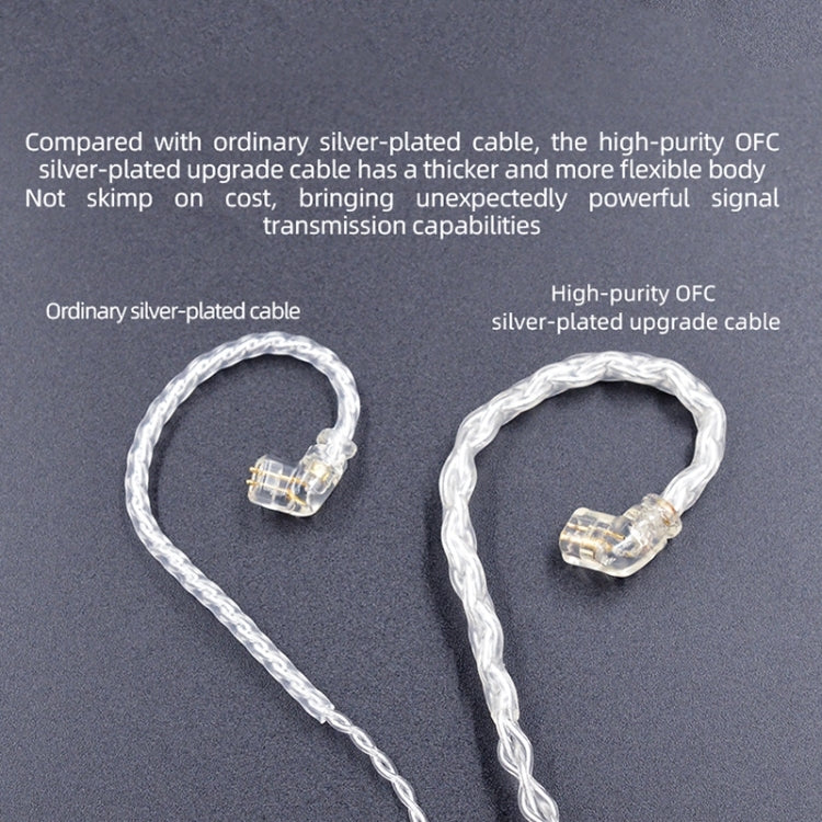 KZ OFC Cable de actualización de Auriculares de 152 Pines chapado en Plata de alta pureza con clavija estándar de 0.75 mm longitud: 1.2 m para ZS10PRO (Sección C)