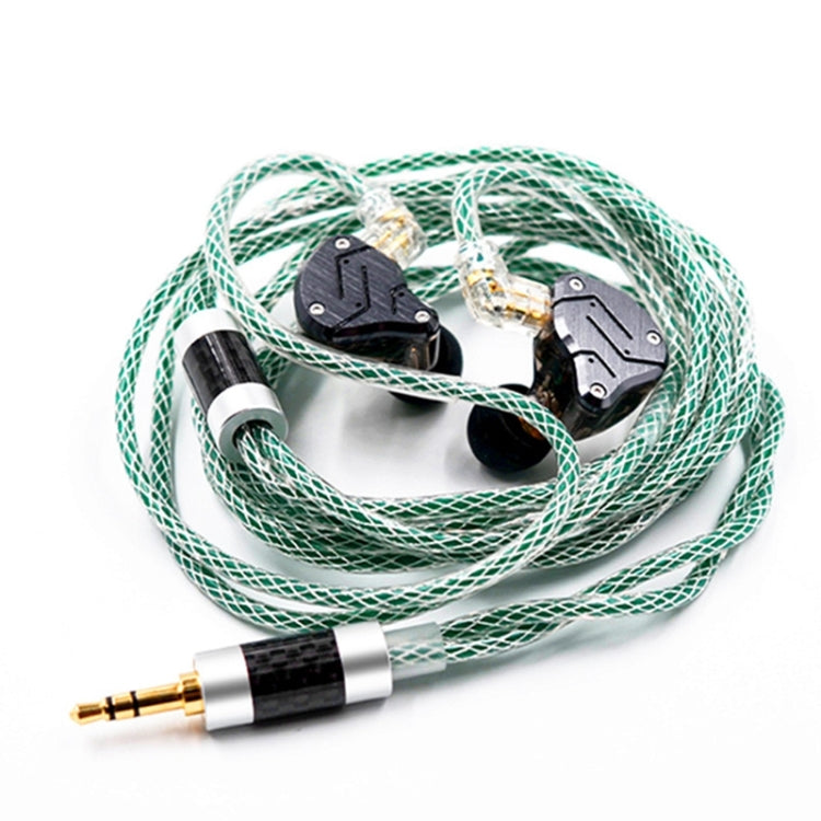 KZ 90-11 2pin 0.75mm Pin Gold Plated 8 Strand Braided Mesh Headphone Upgrade Cable (Transparent Green)