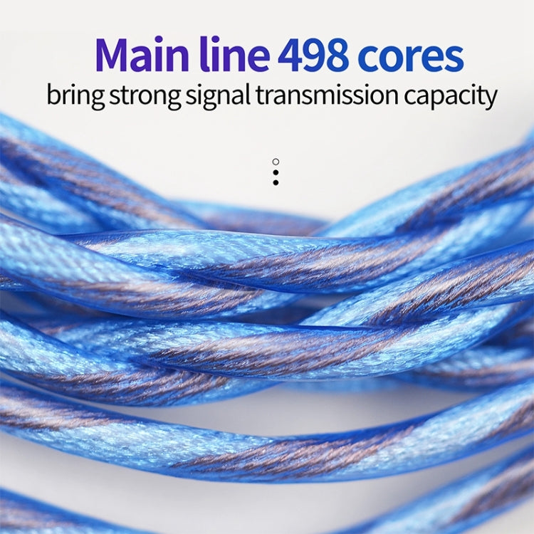 KZ 90-10 Interfaz de 2 Pines Cable de actualización de Auriculares DIY de 498 núcleos longitud: 1.2 m (Azul)