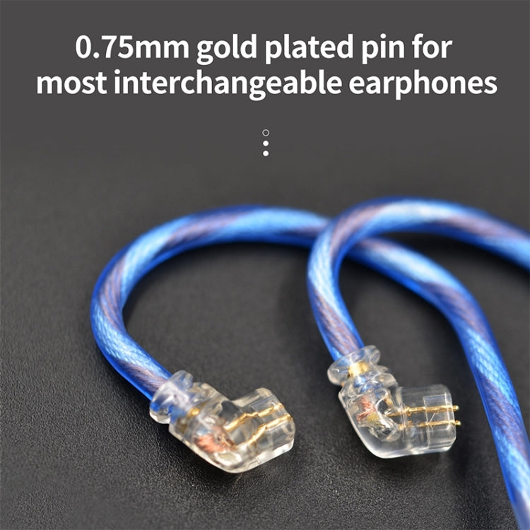 KZ 90-10 2 Pin Interface 498 Core DIY Headphone Upgrade Cable Length: 1.2m (Blue)