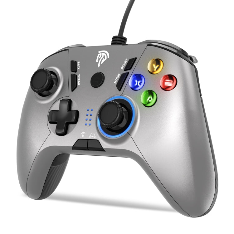 EasySMX SL-9111 M1-M4 Programming Button Design Wired Game Controller for PC / PS3 / TV (Silver)