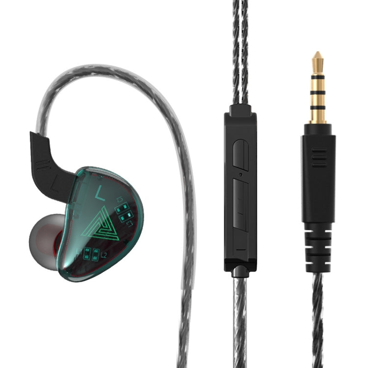 QKZ AK9 3.5mm Sports In-ear Wired HIFI Heavy Bass Auricular con Micrófono (Verde)