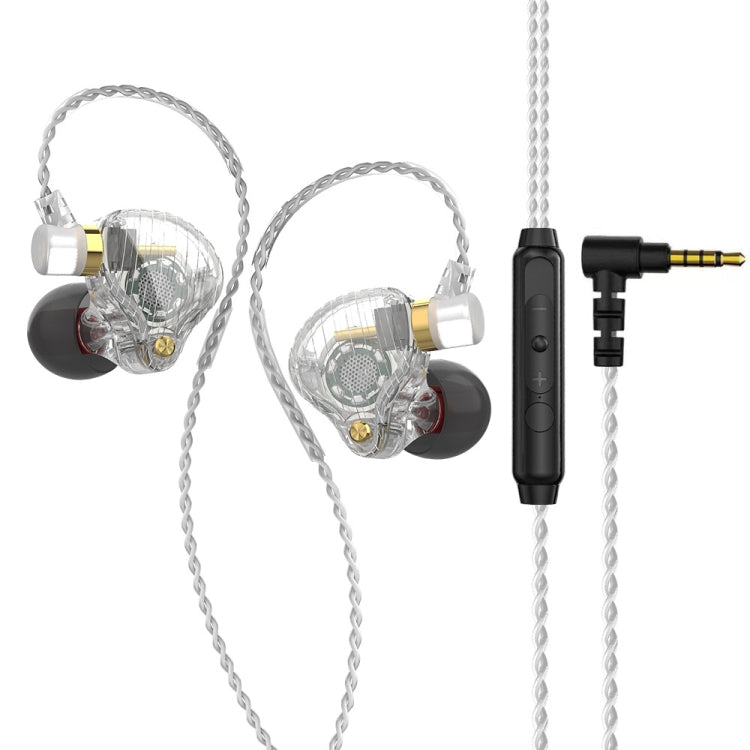 QKZ SK3 3.5mm Sports In-ear Wired HIFI Bass Stereo Sound Earphone with Microphone (Transparent)