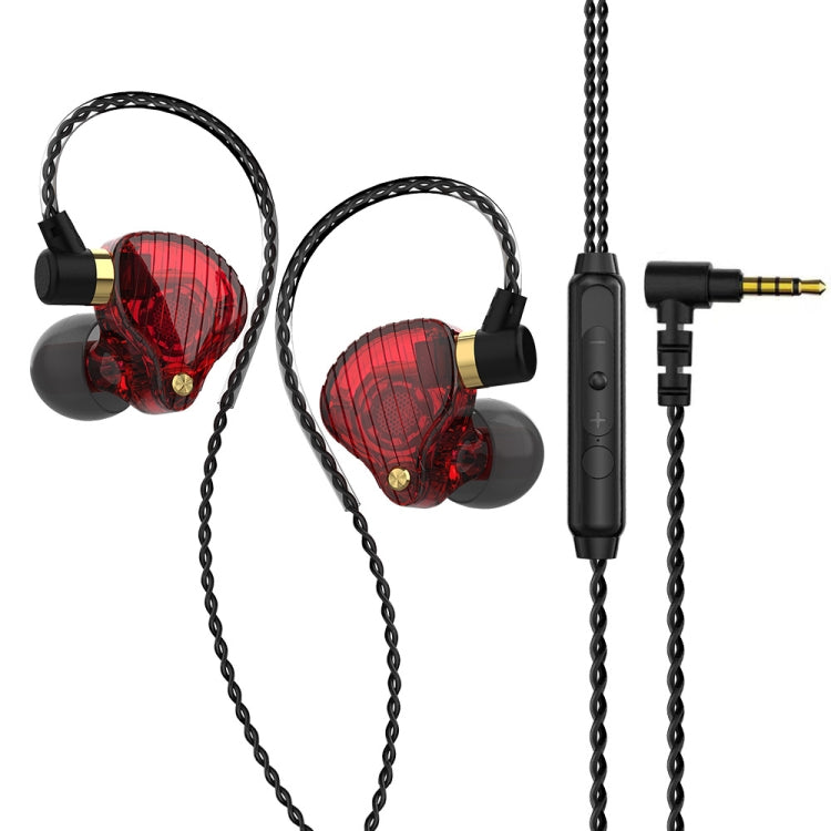 QKZ SK3 3.5mm Sports In-ear con Cable HIFI Bass Stereo Sound Auricular con Micrófono (Rojo)
