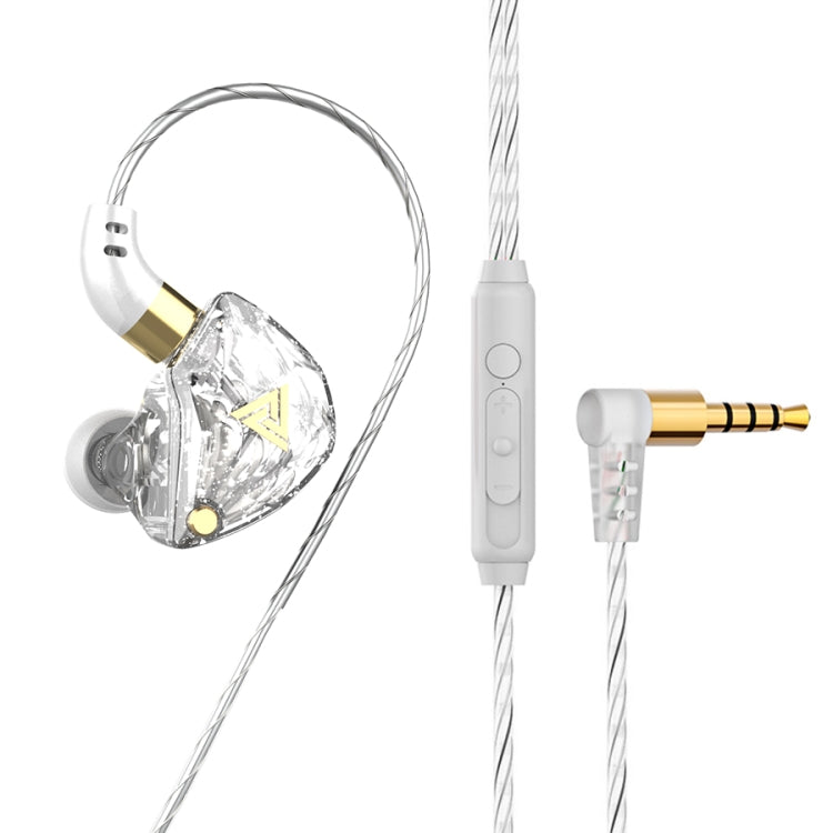 QKZ SK8 3.5mm Sports In-ear Dynamic HIFI Monitor Earphone with Microphone (White)