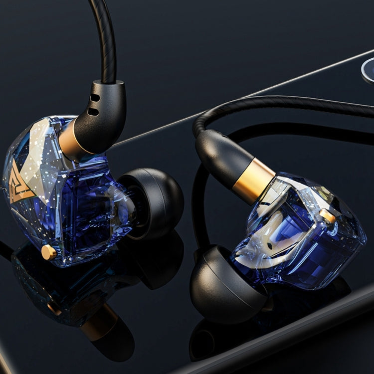 QKZ SK8 3.5mm Sports In-ear Dynamic HIFI Monitor Ecouteur avec Microphone (Bleu)