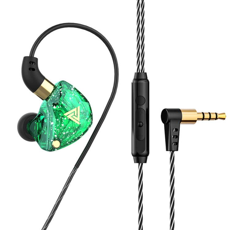 QKZ SK8 3.5mm Sports In-ear Dynamic HIFI Monitor Earphone with Microphone (Green)
