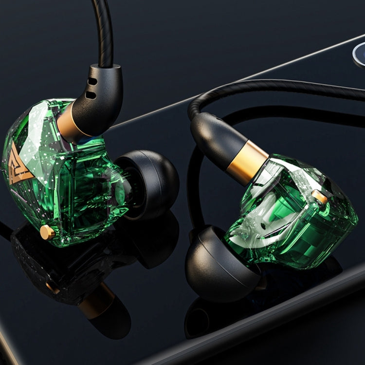QKZ SK8 3.5mm Sports In-ear Dynamic HIFI Monitor Auricular con Micrófono (Verde)