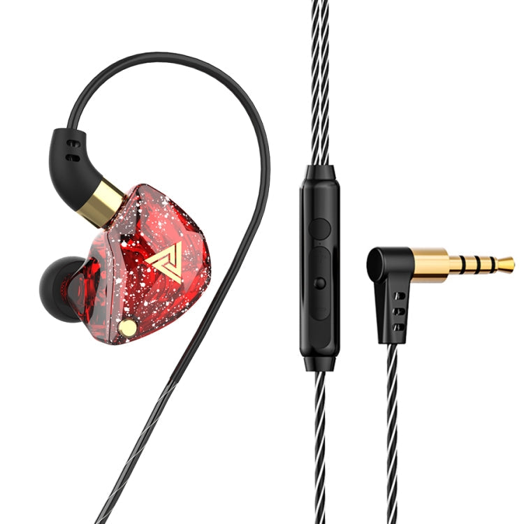 QKZ SK8 3.5mm Sports In-ear Dynamic HIFI Monitor Earphone with Microphone (Red)