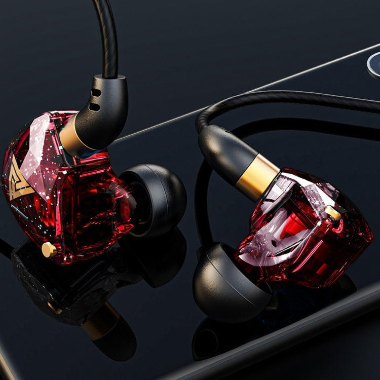 QKZ SK8 3.5mm Sports In-ear Dynamic HIFI Monitor Auricular con Micrófono (Rojo)