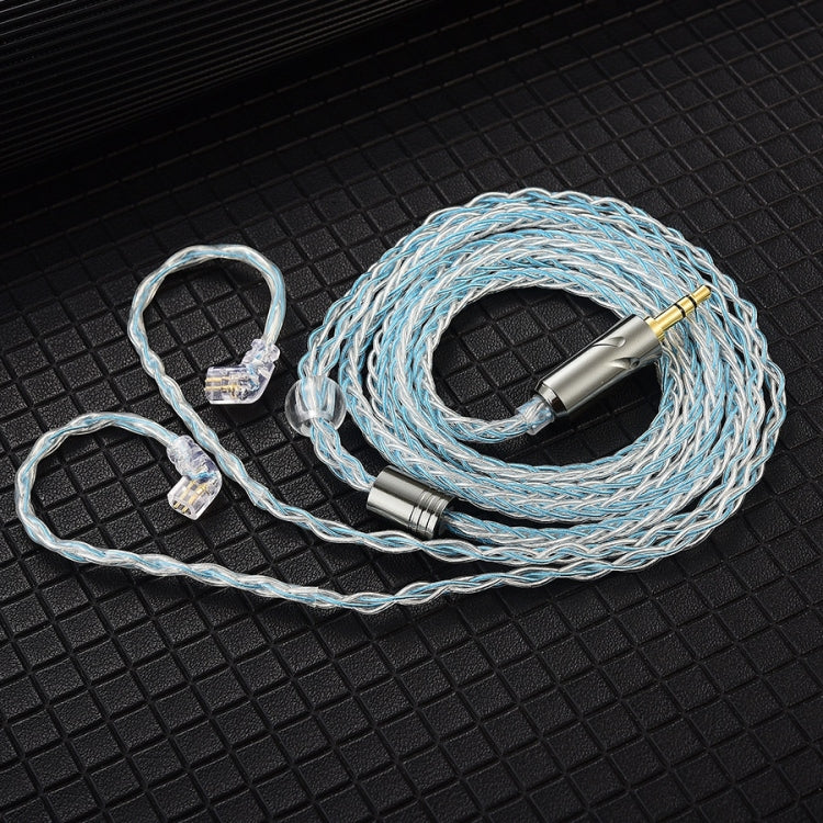 QKZ T1 8 Core TC Silver Plated 3.5mm 0.75mm 2PIN HIFI Headphone Upgrade Cable (Blue)
