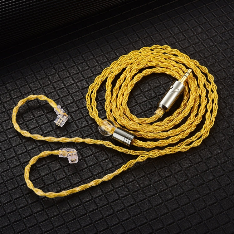 QKZ T1 8 Core TC Silver Plated 3.5mm 0.75mm 2PIN HIFI Headphone Upgrade Cable (Yellow)