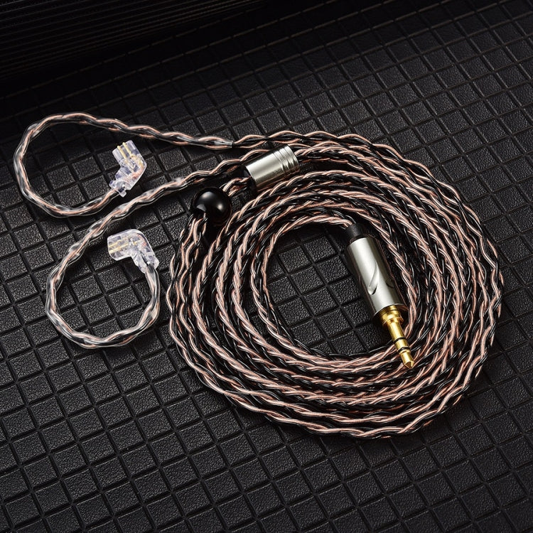 QKZ T1 8 Core TC Plateado 3.5mm 0.75mm 2PIN HIFI Cable de actualización de Auriculares (Marrón)