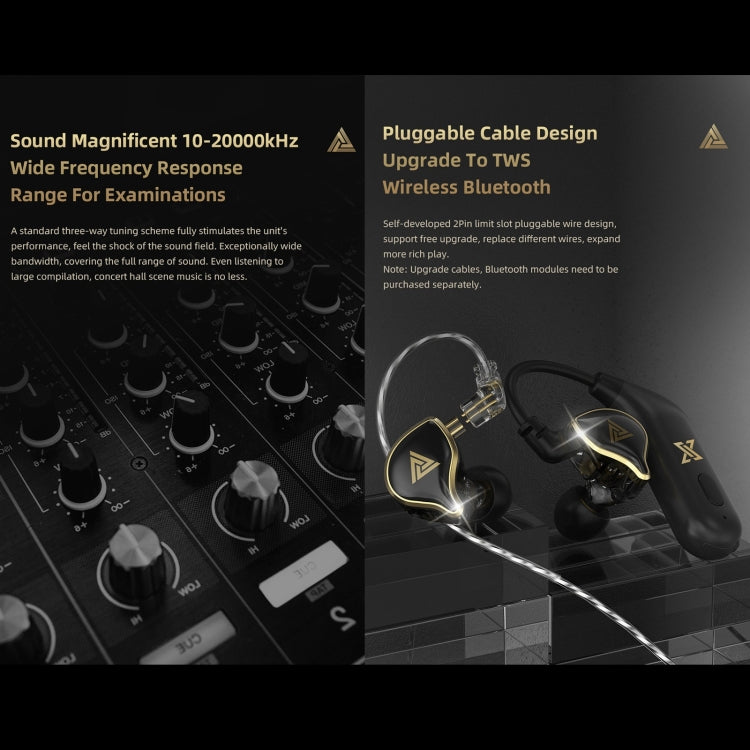 QKZ ZXD Sports In-ear Dynamic Wired HIFI Bass Stereo Sound Auricular estilo: con Micrófono (Negro)