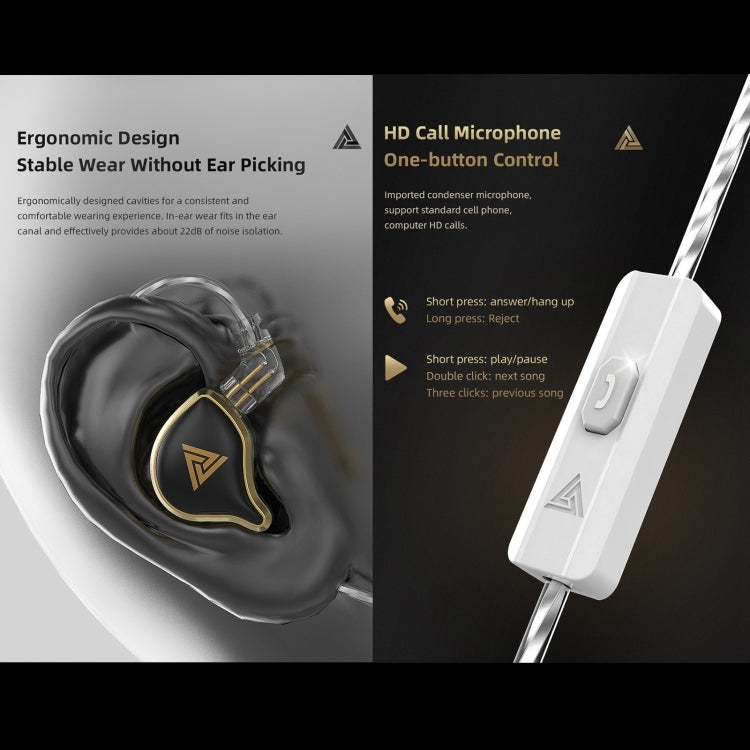QKZ ZXD Sports Intra-auriculaire Dynamique Filaire HIFI Basse Son Stéréo Style d'écouteur: avec Microphone (Blanc)