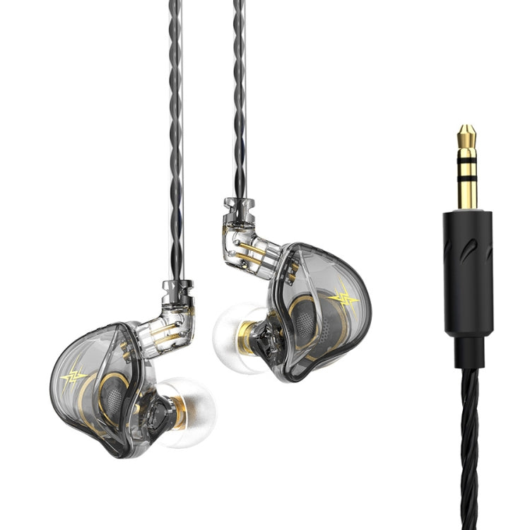 QKZ ZXT Sports In-ear Wired Control Plug HIFI Stereo Stage Monitor Auricular Estilo: Versión estándar (Gris transparente)