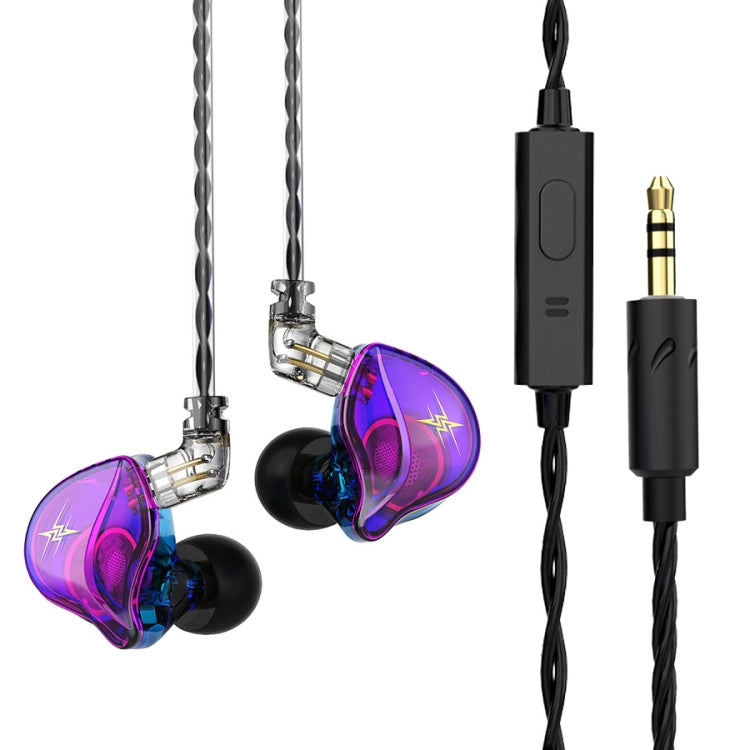 QKZ ZXT Sports In-ear Wired Control Plug HIFI Stereo Stage Monitor Auricular Estilo: con Micrófono (Colorido)