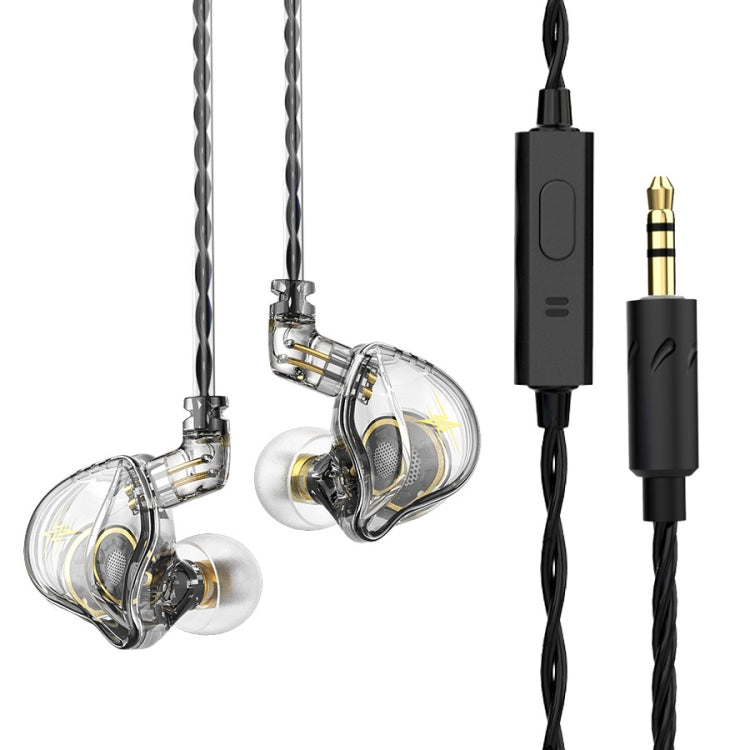 QKZ ZXT Sports In-ear Wired Control Plug HIFI Stereo Stage Monitor Auricular Estilo: con Micrófono (Transparente)