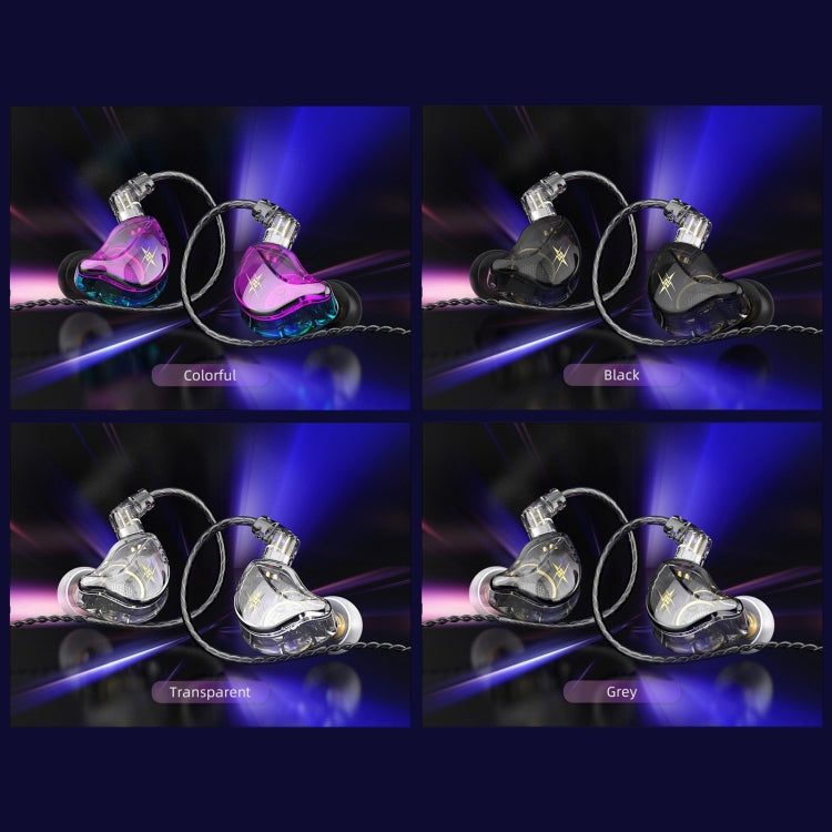 QKZ ZXT Sports In-ear Wired Control Plug HIFI Stereo Stage Monitor Auricular Estilo: con Micrófono (Gris transparente)