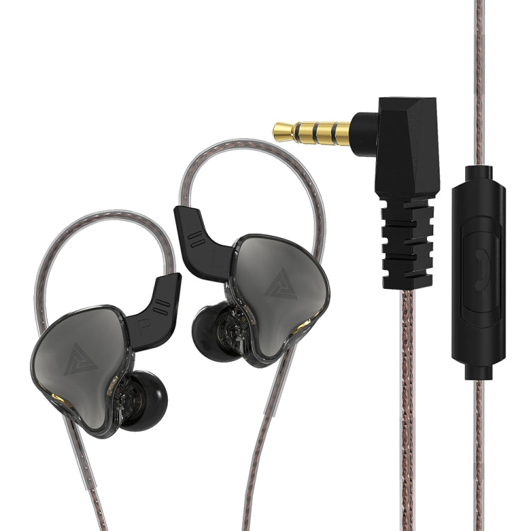 QKZ AK6 DAY In-Ear Wired Controlled Subwoofer Telephone Headset with Microphone (Black)