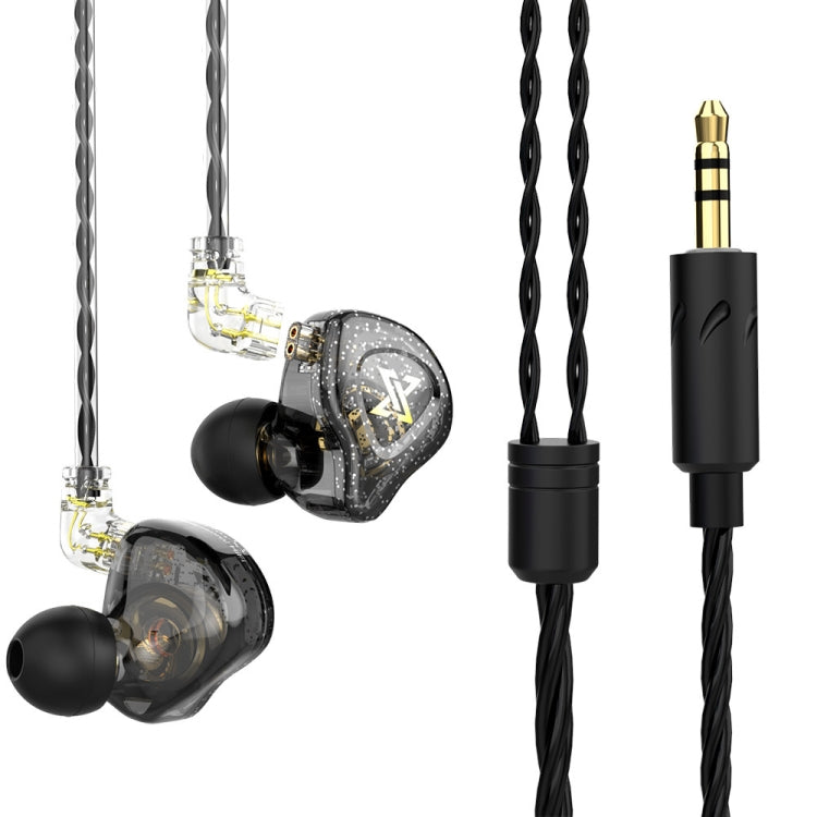 QKZ AK6 MAX In-ear Dynamic Subwoofer Earphone Wired Controlled Version: Standard Version (Transparent Black)