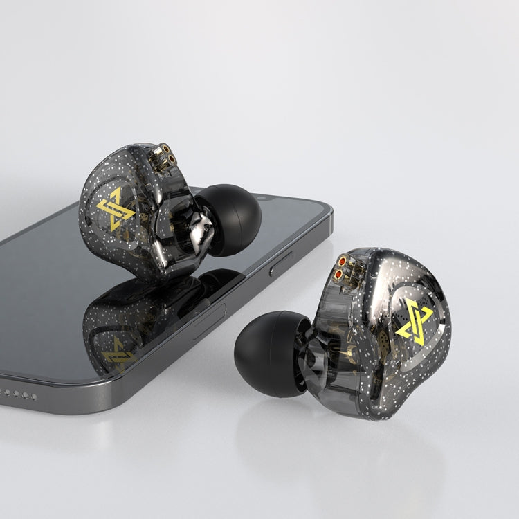QKZ AK6 MAX Écouteurs intra-auriculaires à caisson de basses dynamique Version contrôlée par fil : Version standard (noir transparent)