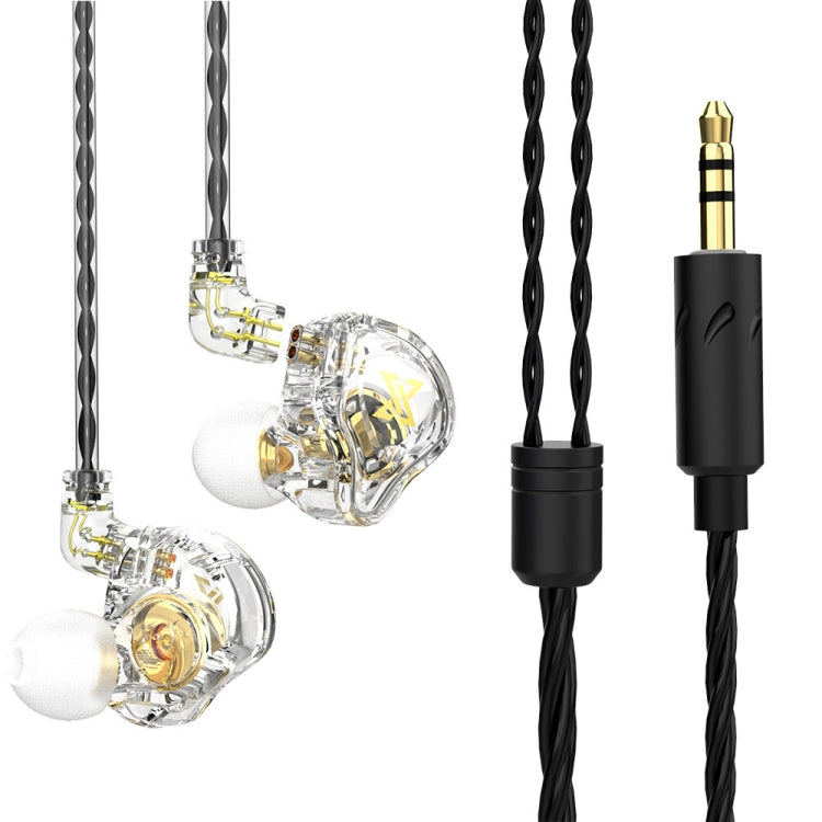 QKZ AK6 MAX In-ear Dynamic Subwoofer Earphone Wired Controlled Version: Standard Version (Transparent White)