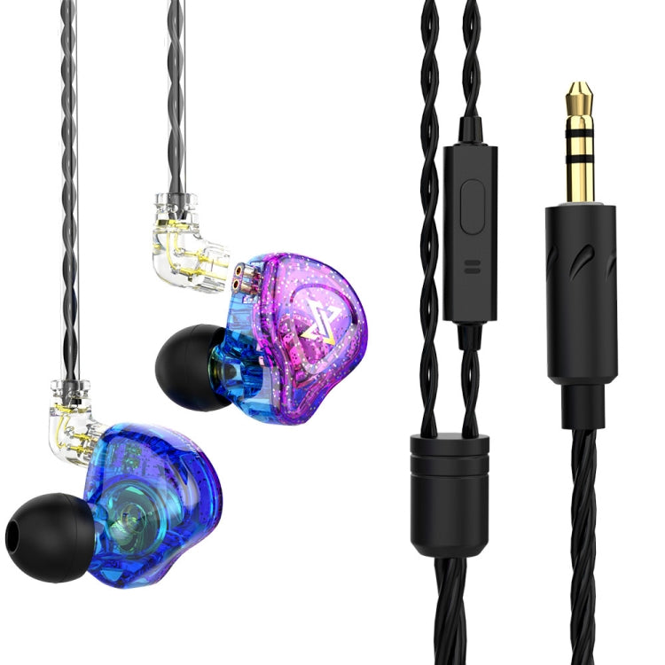 QKZ AK6 MAX In-ear Dynamic Subwoofer Earphone Wired Controled Version: with Microphone Version (Colorful)