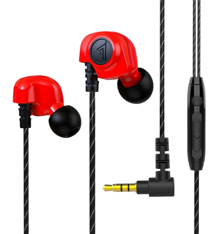 QKZ SK5 In-ear Subwoofer Wire-Controlled Music Earphone with Mic (Red)