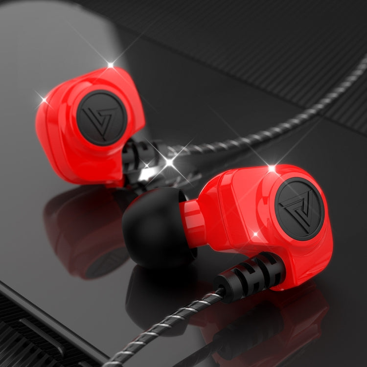 QKZ SK5 Écouteurs intra-auriculaires à commande filaire pour caisson de basses avec micro (rouge)