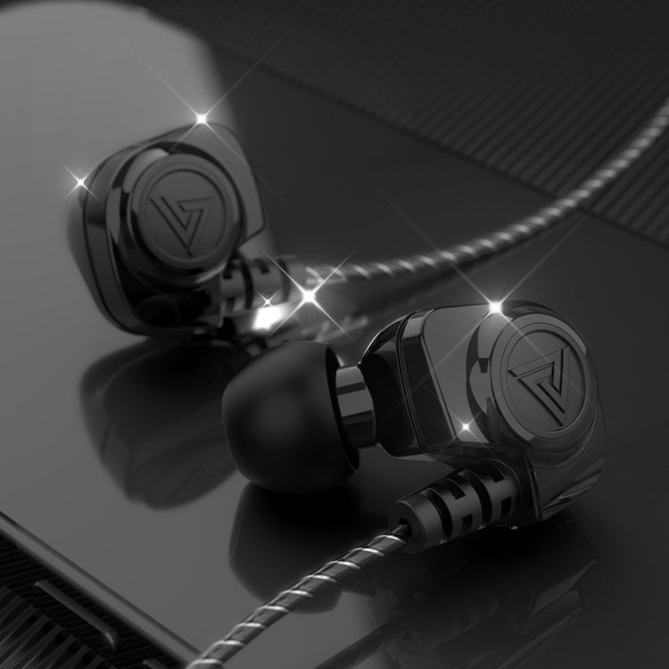 QKZ SK5 In-ear Subwoofer Wire-Controlled Music Earphone with Mic (Black)