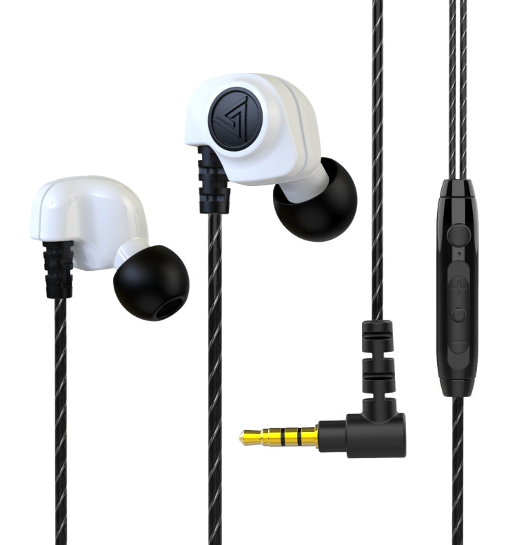 QKZ SK5 Écouteurs intra-auriculaires à commande filaire pour caisson de basses avec micro (Blanc)