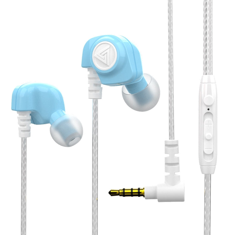 QKZ SK5 In-ear Subwoofer Auricular de música Controlado por Cable con Micrófono (Azul)
